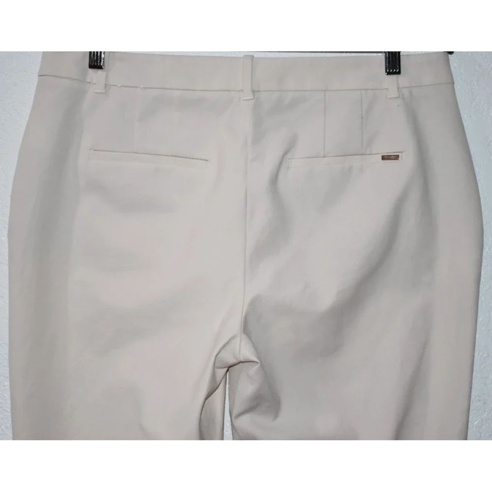 White House Black Market 12 Embroidered THE STRAIGHT CROP Stretch Ivory Cream - Picture 15 of 16